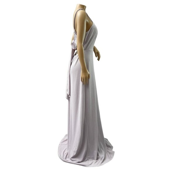 Birdy Grey Benny Cut Out Tie Back Maxi Formal Bridesmaid Dress Lilac 1X NWT - Picture 8 of 16